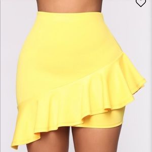 Yellow mini skirt